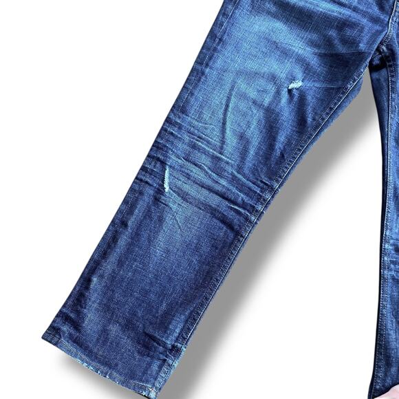 William Rast Jeans Boy Taper with Attitude Sz 32 Dark Wash Distressed Low Rise - Picture 10 of 12